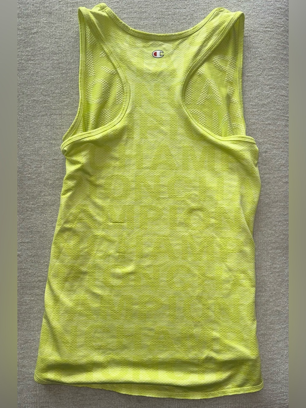 Champion Neon Yellow Racerback Workout Tank Top Size Small - Picture 4 of 4